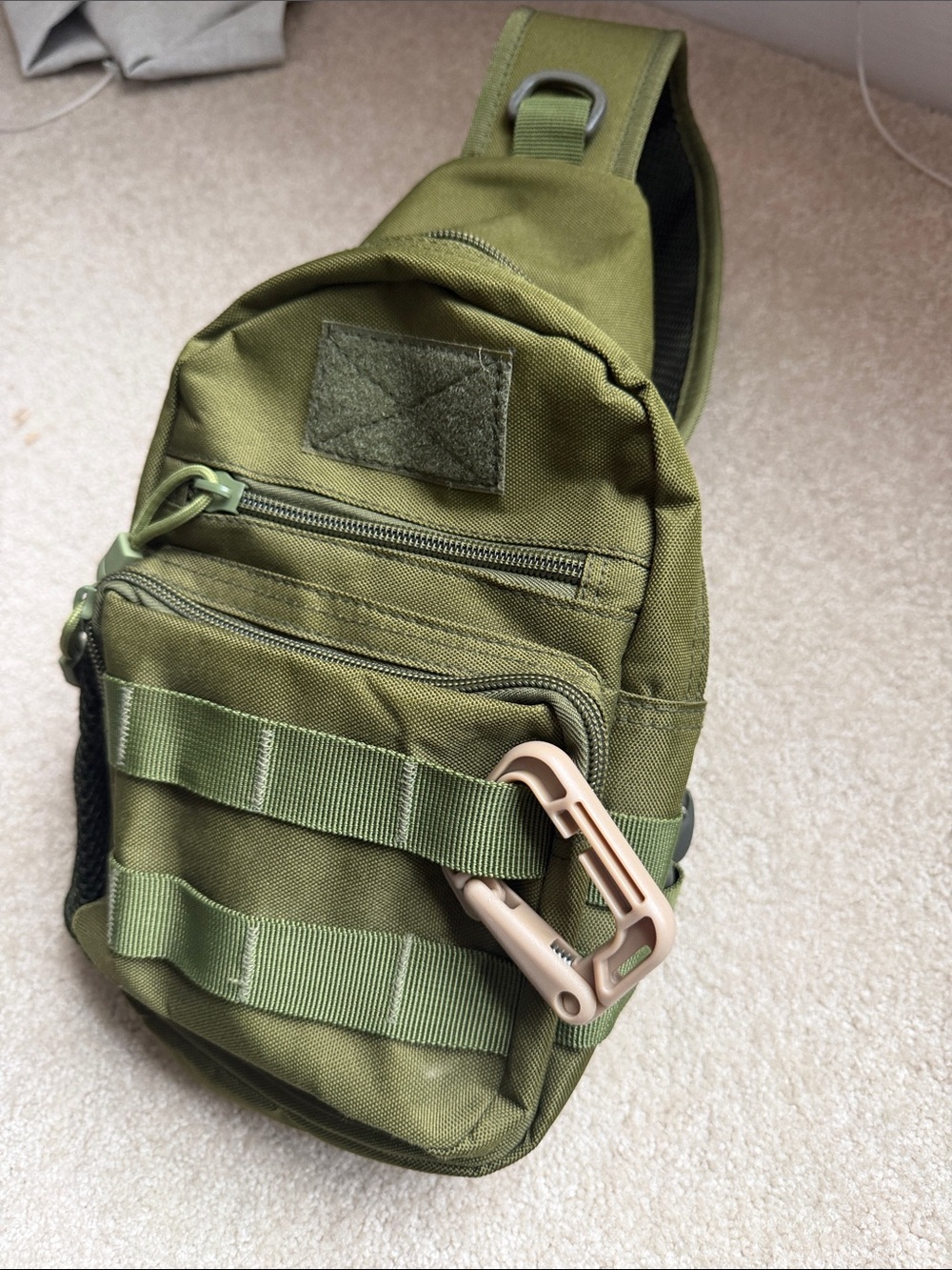 Olive Green Tactical Sling Bag for Men